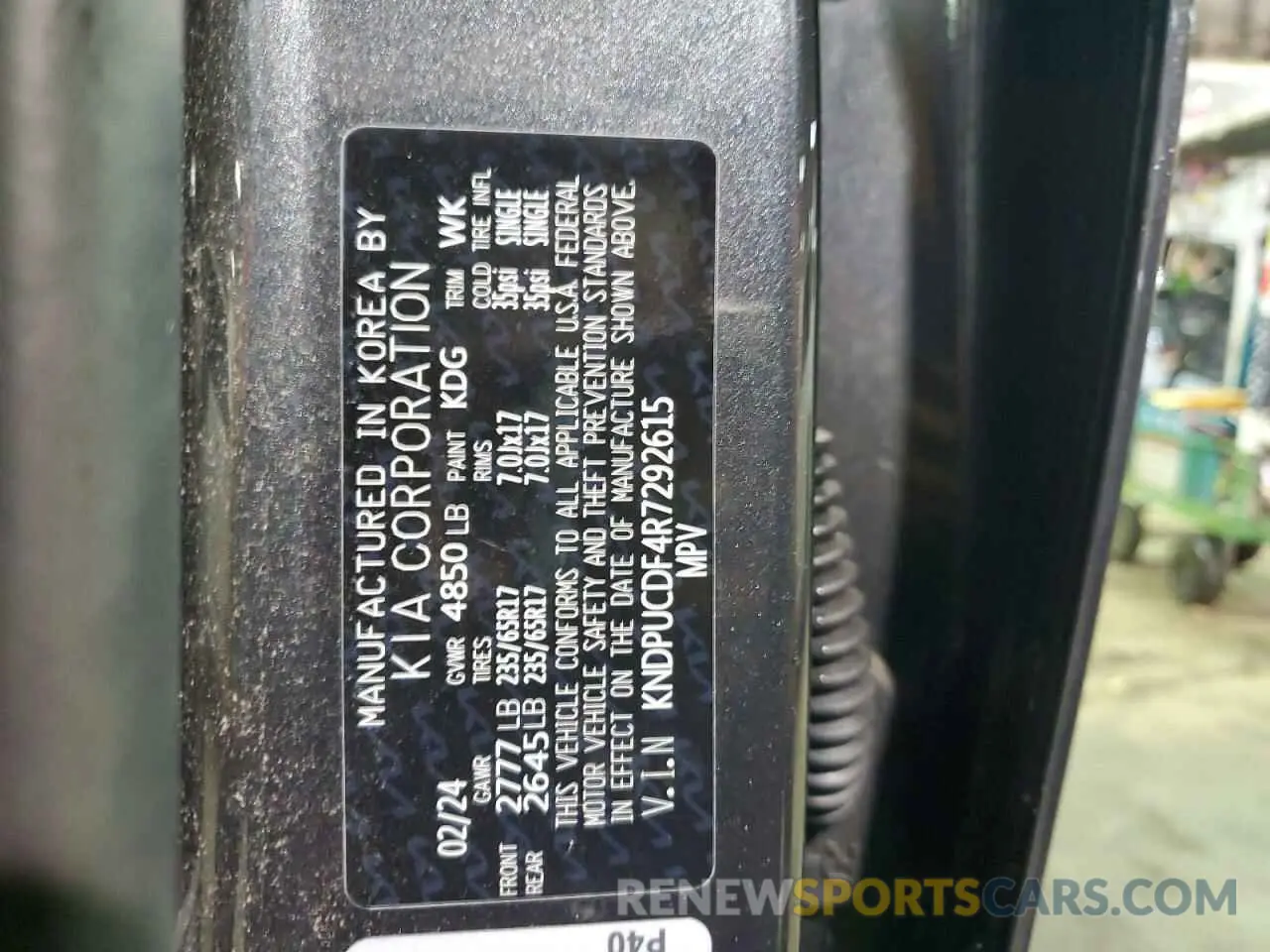 13 Photograph of a damaged car KNDPUCDF4R7292615 KIA SPORTAGE 2024