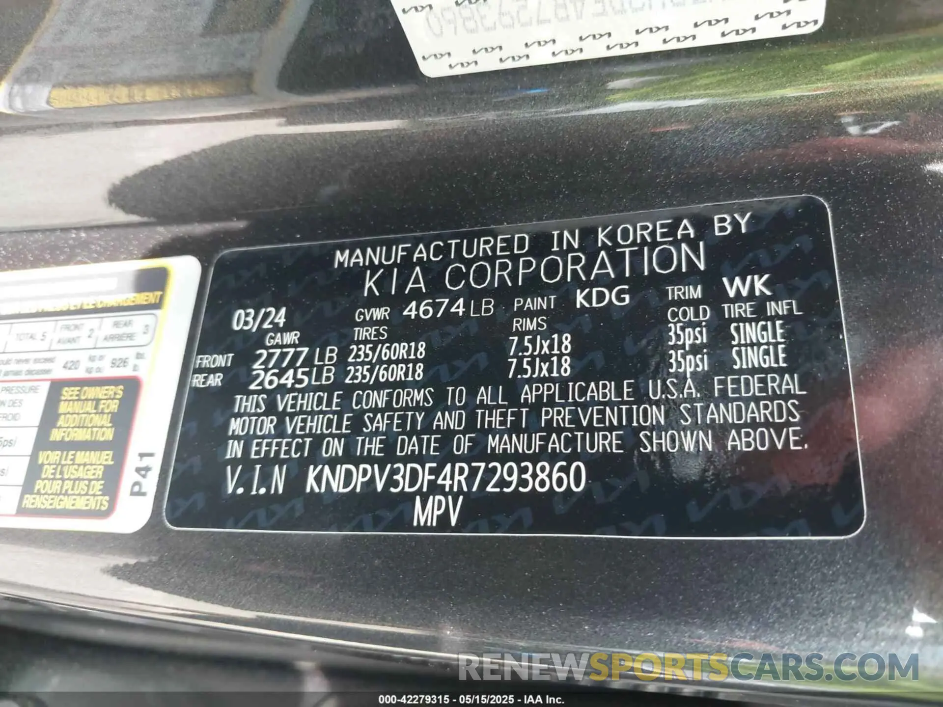 9 Фотография поврежденного автомобиля KNDPV3DF4R7293860 KIA SPORTAGE 2024