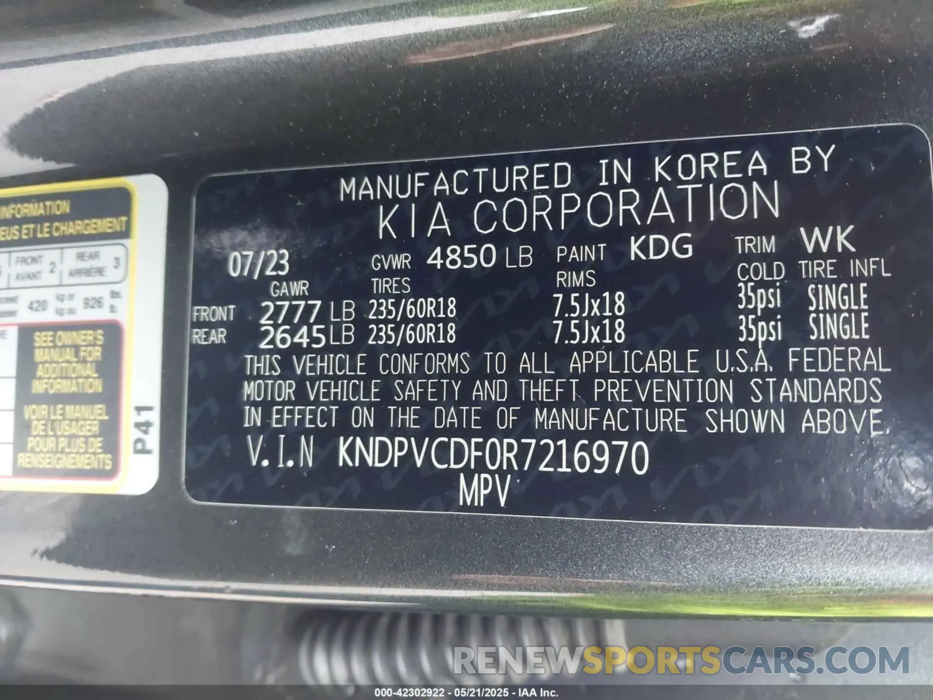 9 Фотография поврежденного автомобиля KNDPVCDF0R7216970 KIA SPORTAGE 2024