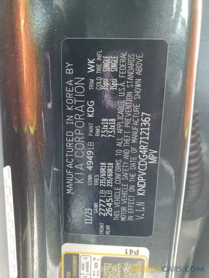 13 Photograph of a damaged car KNDPVCDG4R7121367 KIA SPORTAGE 2024