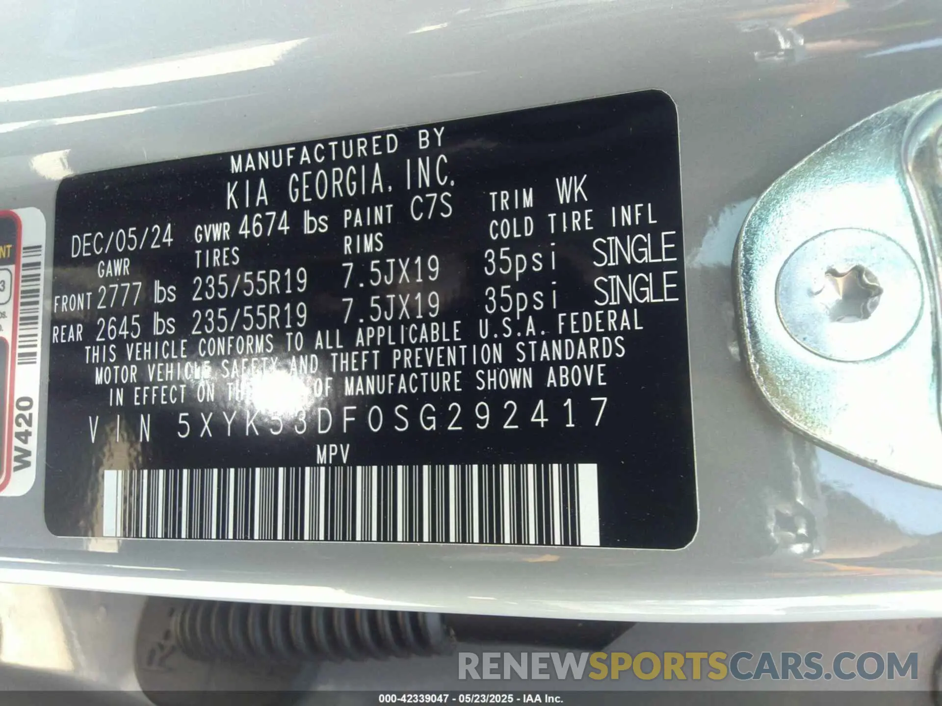 9 Фотография поврежденного автомобиля 5XYK53DF0SG292417 KIA SPORTAGE 2025
