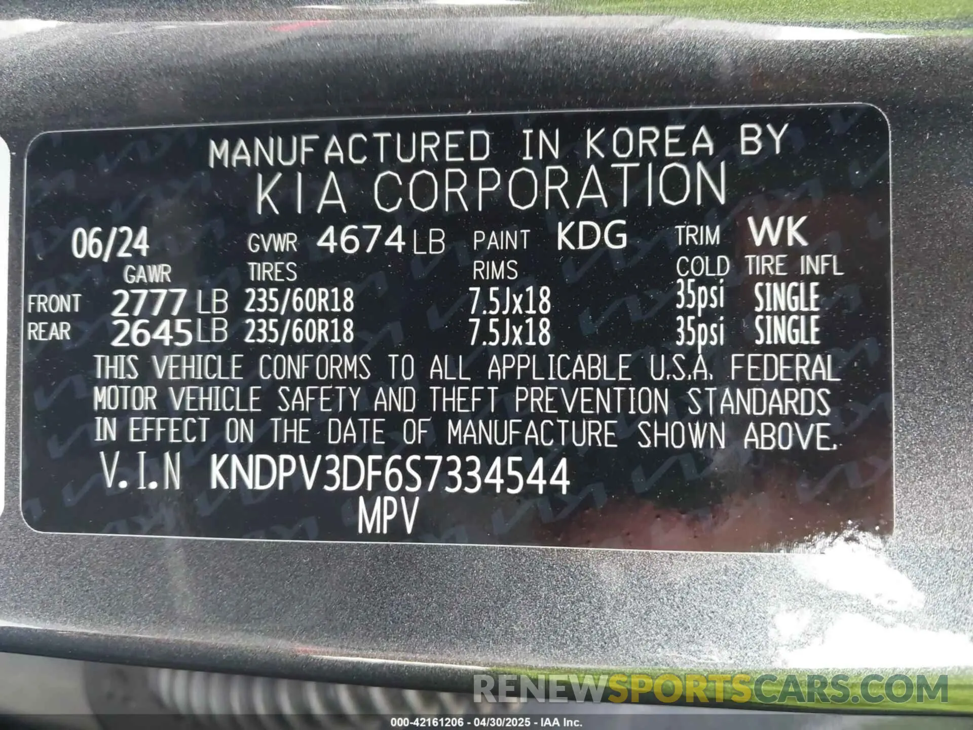 9 Фотография поврежденного автомобиля KNDPV3DF6S7334544 KIA SPORTAGE 2025
