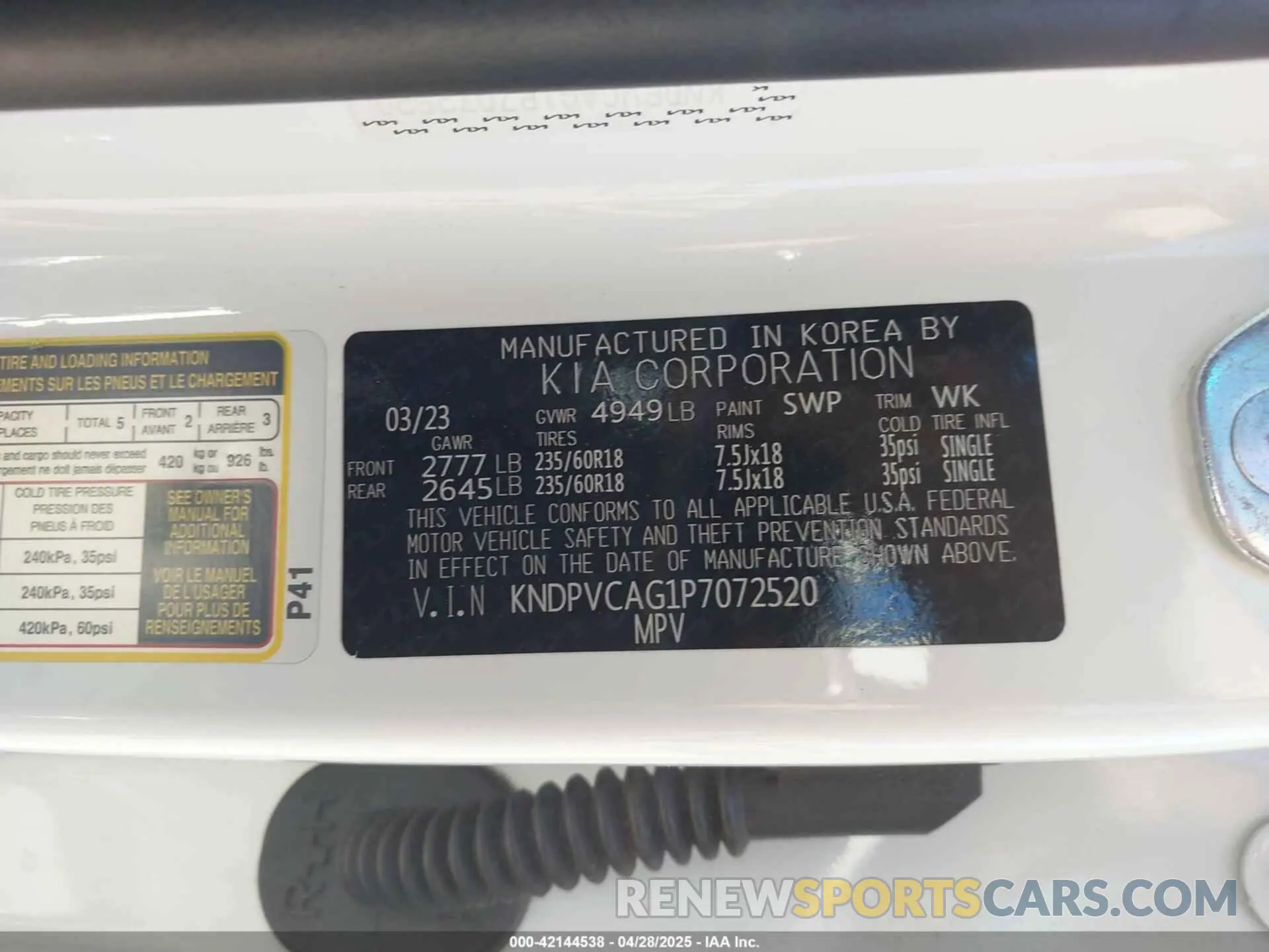 9 Фотография поврежденного автомобиля KNDPVCAG1P7072520 KIA SPORTAGE HYBRID 2023