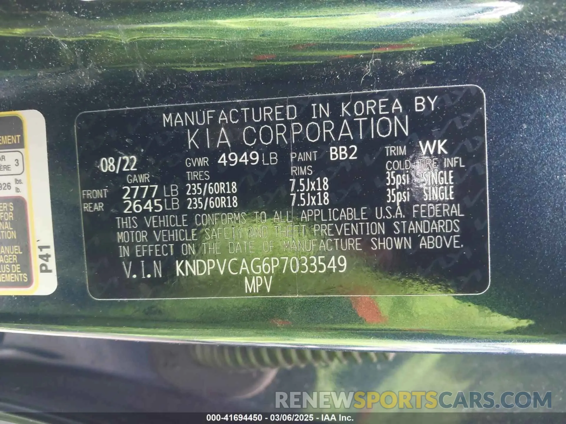 9 Фотография поврежденного автомобиля KNDPVCAG6P7033549 KIA SPORTAGE HYBRID 2023