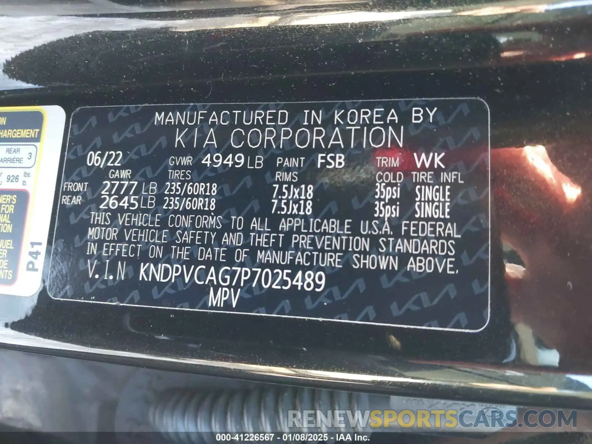 9 Фотография поврежденного автомобиля KNDPVCAG7P7025489 KIA SPORTAGE HYBRID 2023