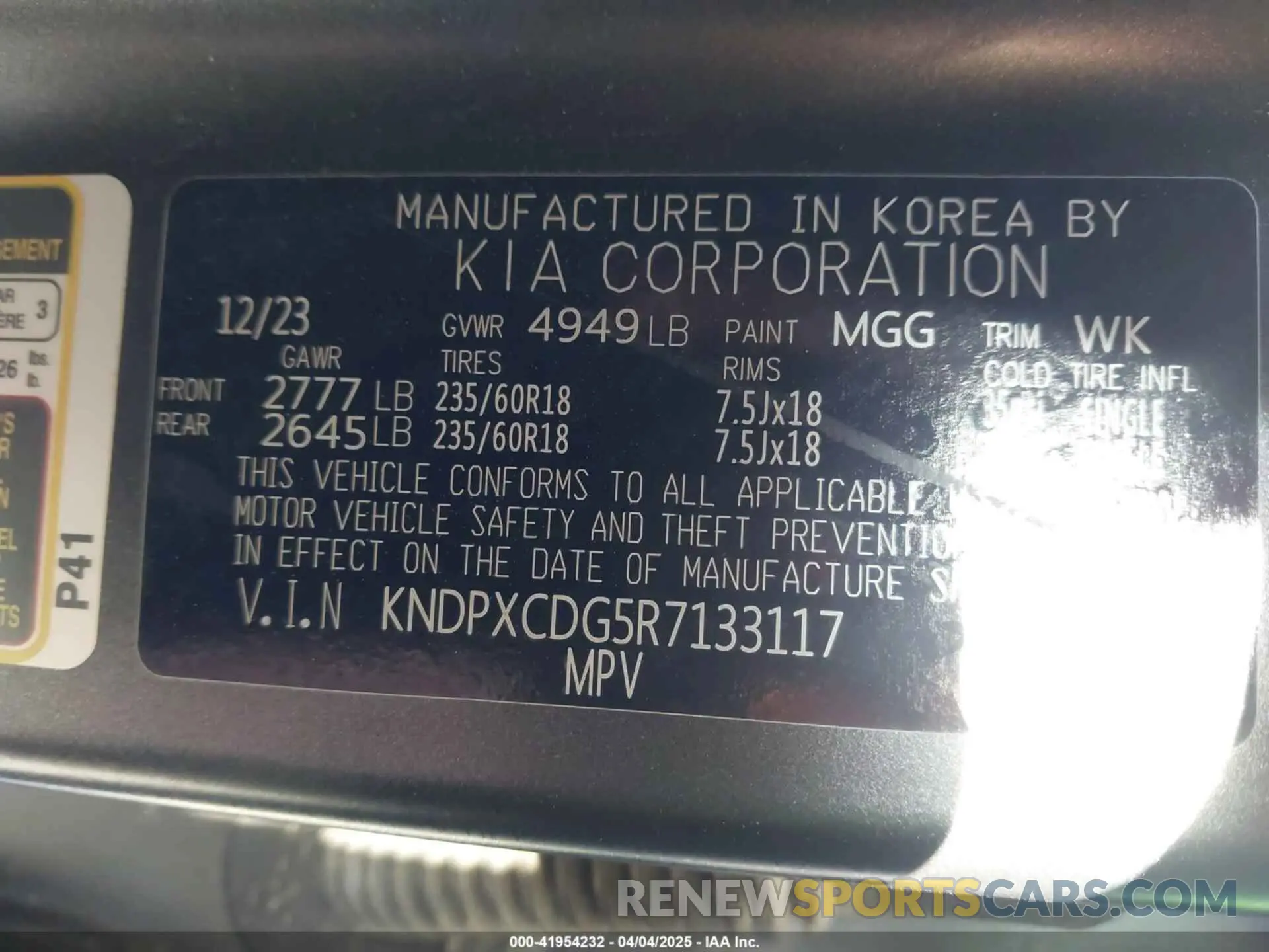 9 Фотография поврежденного автомобиля KNDPXCDG5R7133117 KIA SPORTAGE HYBRID 2024