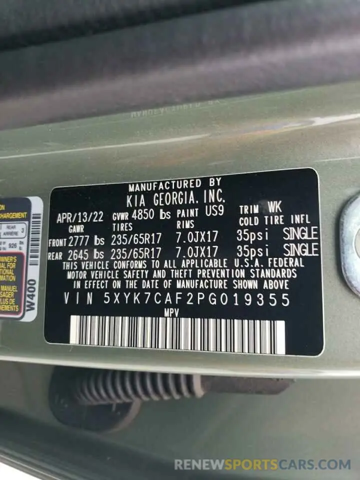 13 Фотография поврежденного автомобиля 5XYK7CAF2PG019355 KIA SPORTAGE X 2023
