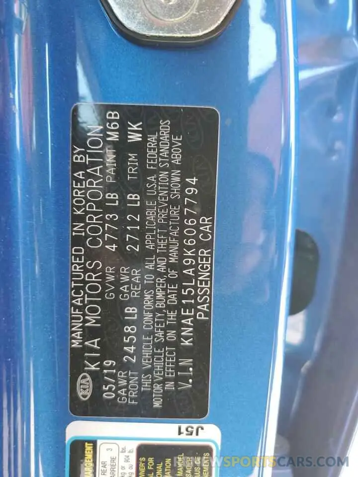 13 Фотография поврежденного автомобиля KNAE15LA9K6067794 KIA STINGER 2019
