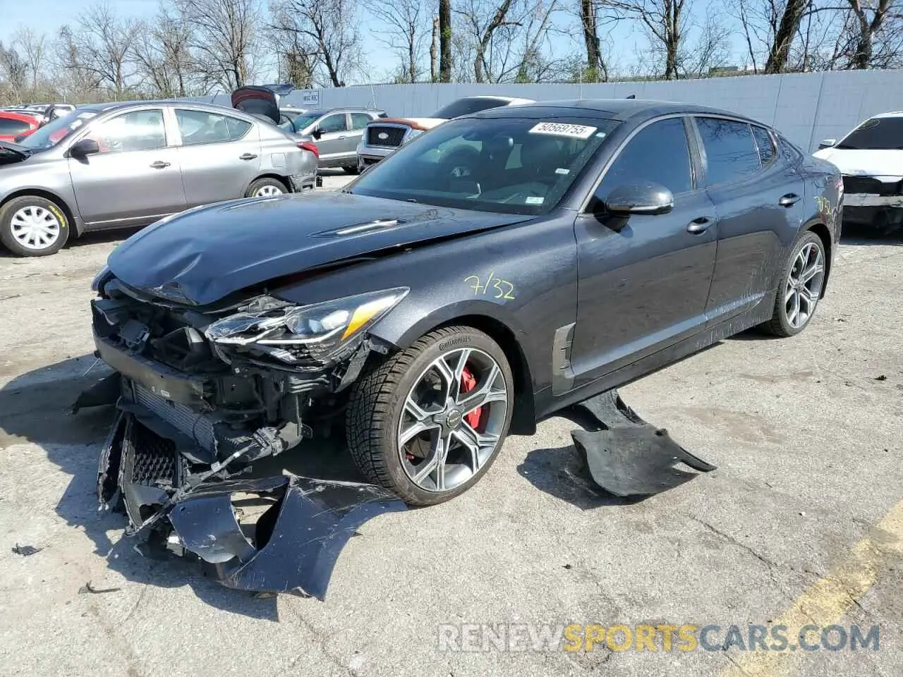 1 Photograph of a damaged car KNAE55LC4K6051833 KIA STINGER 2019