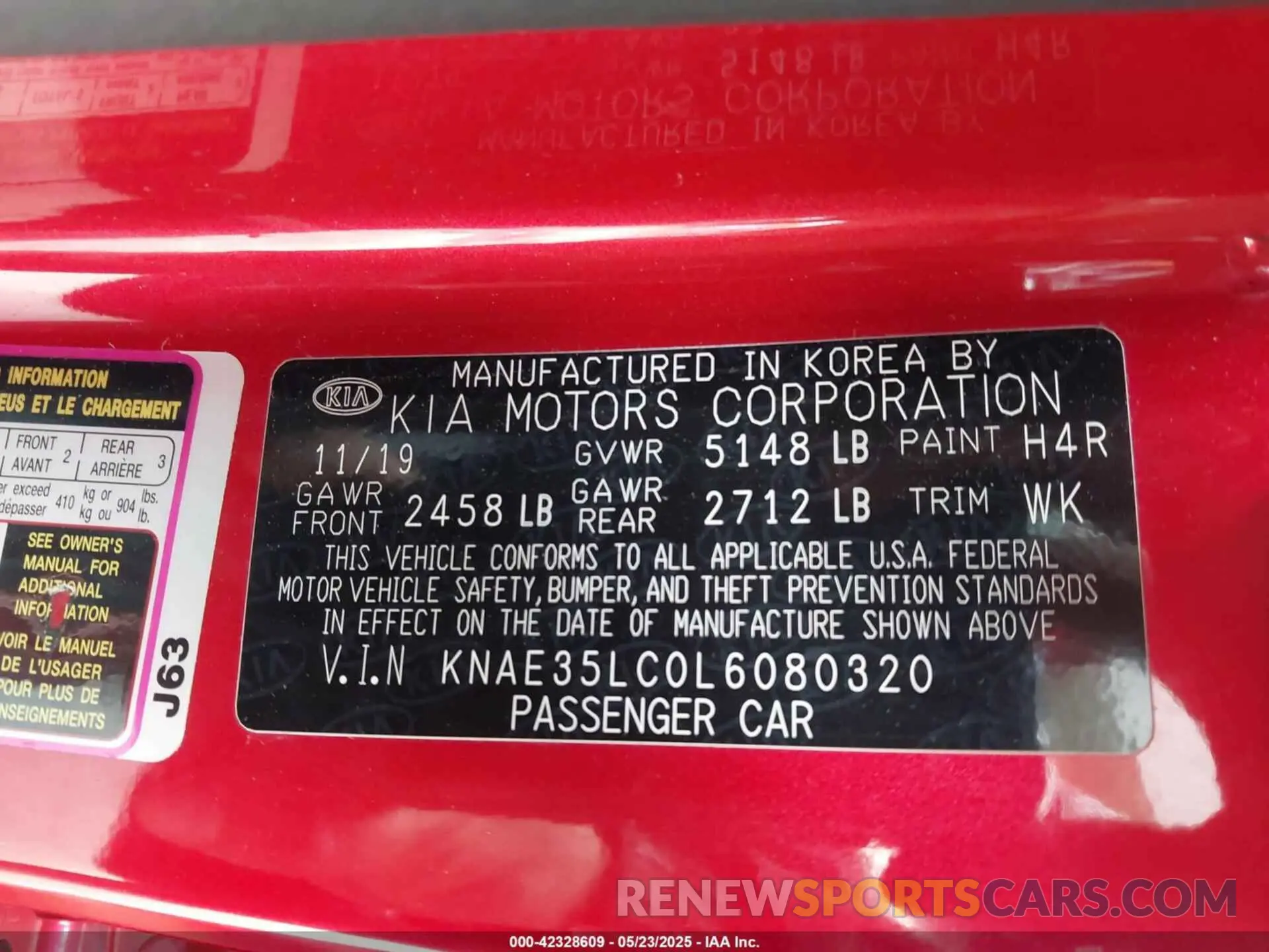 9 Фотография поврежденного автомобиля KNAE35LC0L6080320 KIA STINGER 2020