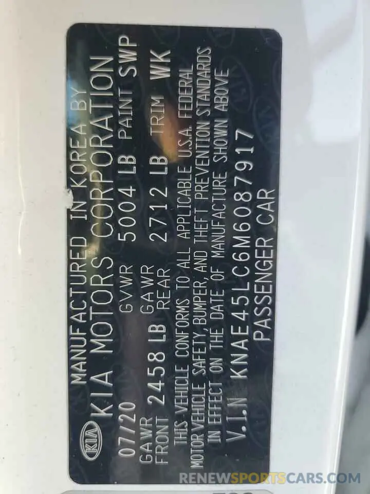 13 Photograph of a damaged car KNAE45LC6M6087917 KIA STINGER 2021