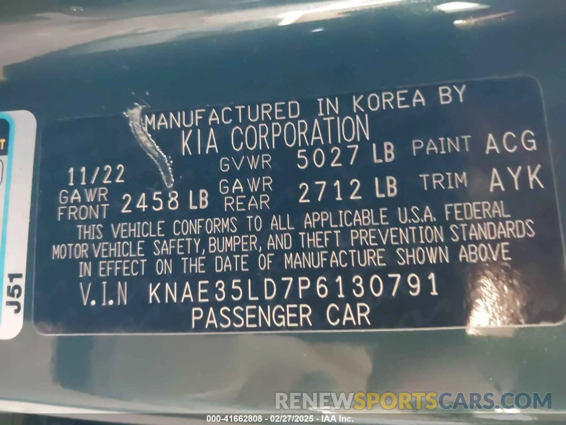 9 Photograph of a damaged car KNAE35LD7P6130791 KIA STINGER 2023