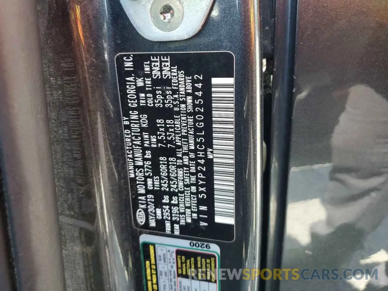 13 Photograph of a damaged car 5XYP24HC5LG025442 KIA TELLURIDE 2020