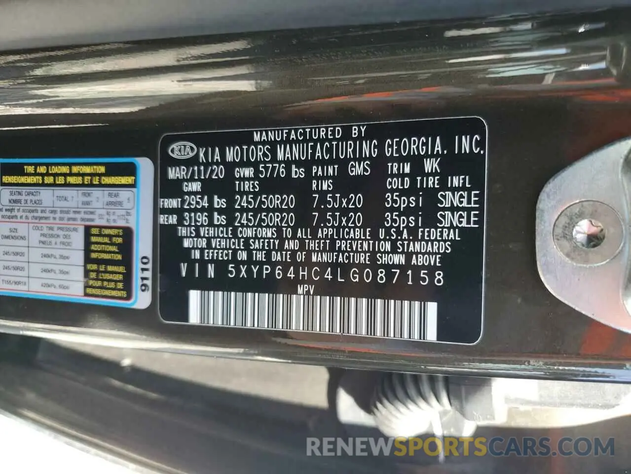 13 Фотография поврежденного автомобиля 5XYP64HC4LG087158 KIA TELLURIDE 2020