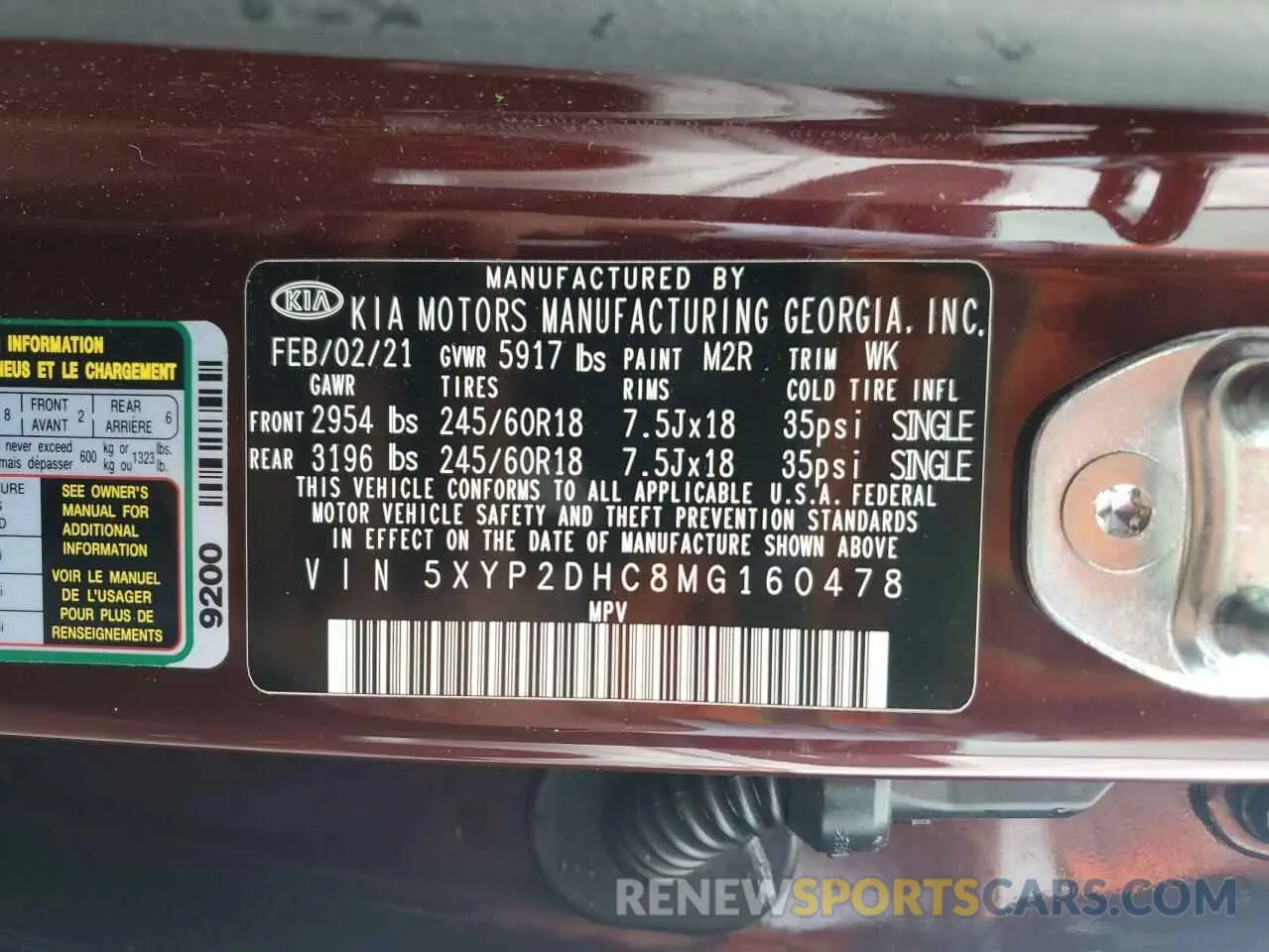 13 Photograph of a damaged car 5XYP2DHC8MG160478 KIA TELLURIDE 2021