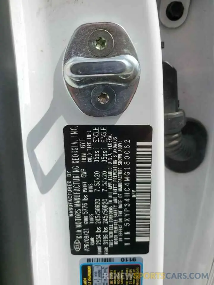 13 Photograph of a damaged car 5XYP34HC4MG180062 KIA TELLURIDE 2021