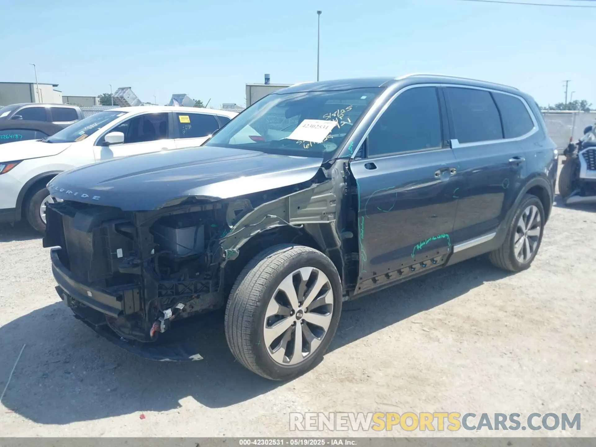 2 Photograph of a damaged car 5XYP34HC5MG134921 KIA TELLURIDE 2021
