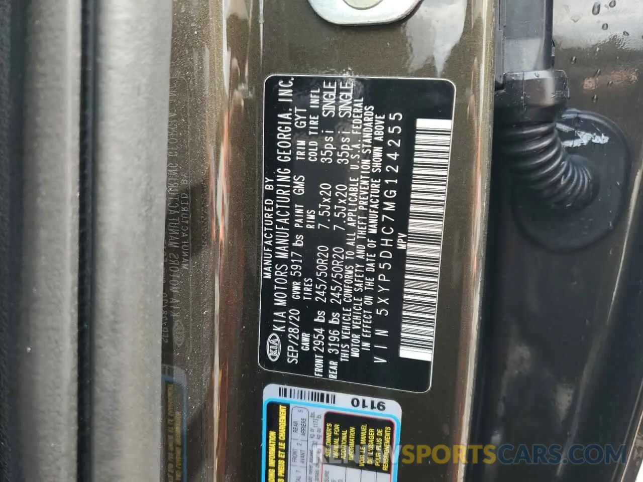 13 Photograph of a damaged car 5XYP5DHC7MG124255 KIA TELLURIDE 2021