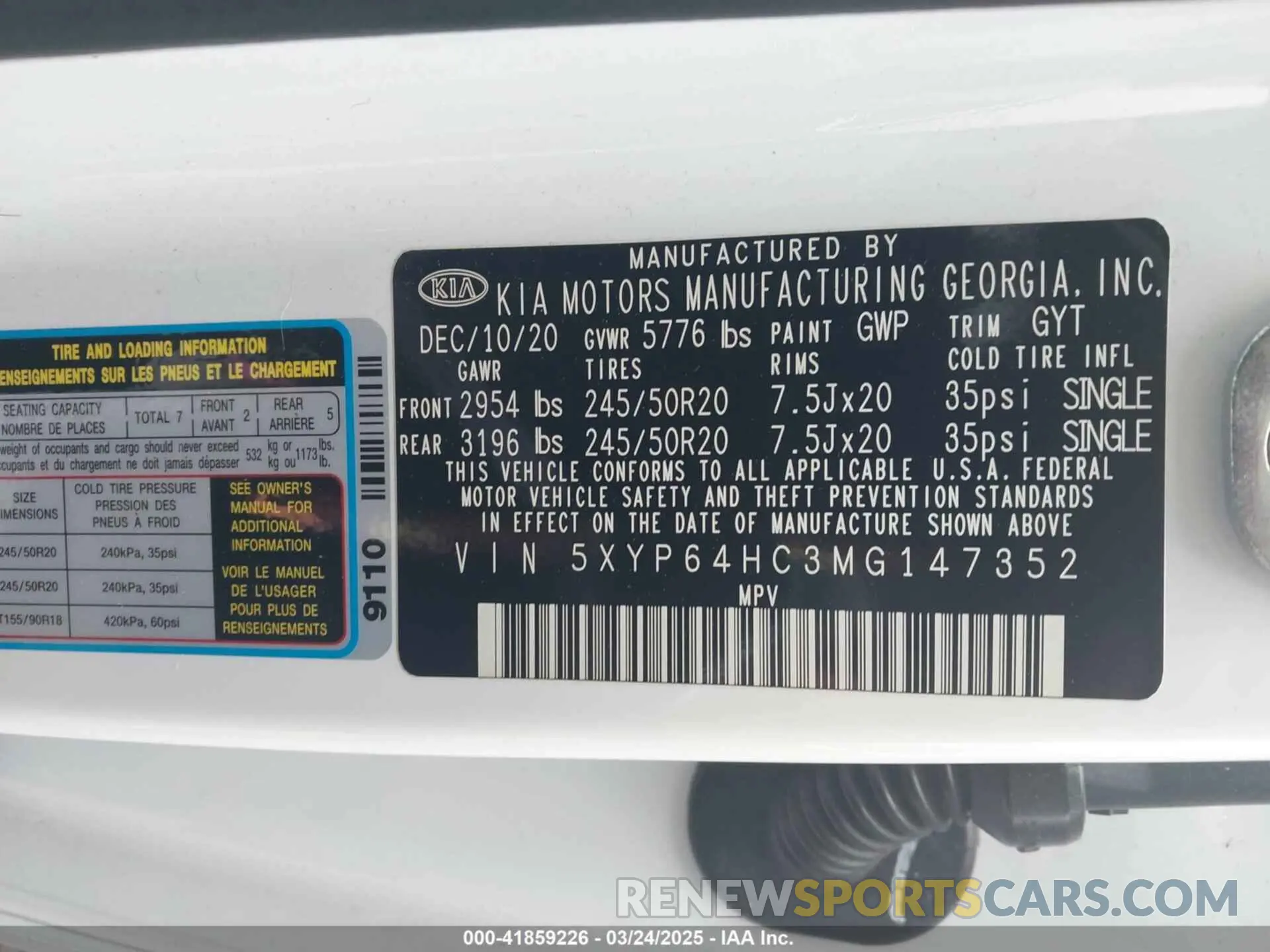 9 Фотография поврежденного автомобиля 5XYP64HC3MG147352 KIA TELLURIDE 2021