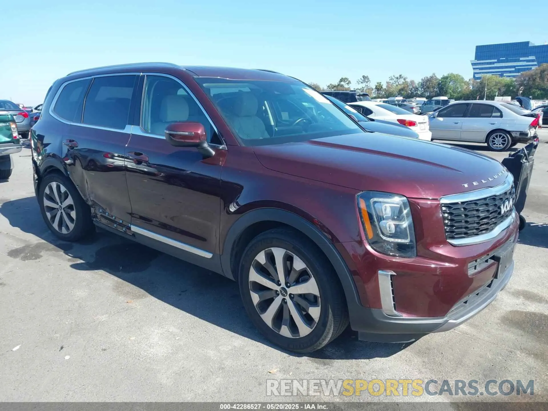 1 Photograph of a damaged car 5XYP3DHC5NG230081 KIA TELLURIDE 2022