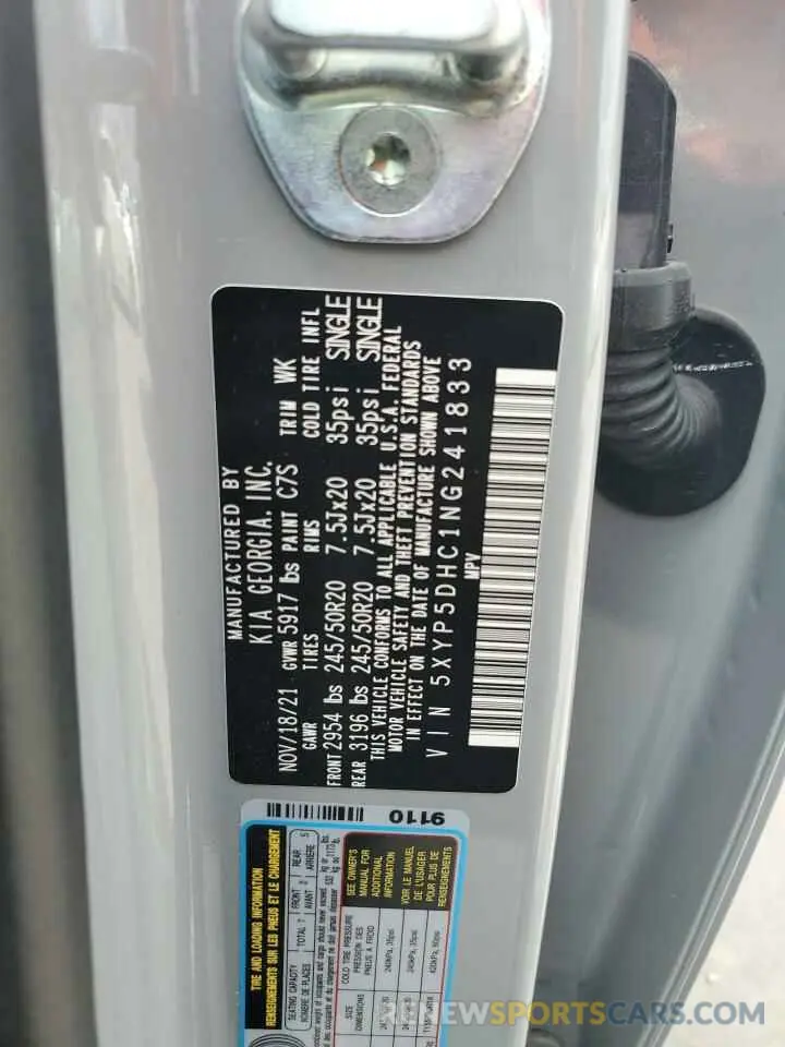 12 Photograph of a damaged car 5XYP5DHC1NG241833 KIA TELLURIDE 2022