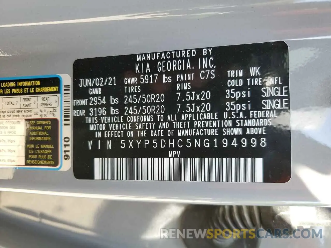 13 Photograph of a damaged car 5XYP5DHC5NG194998 KIA TELLURIDE 2022