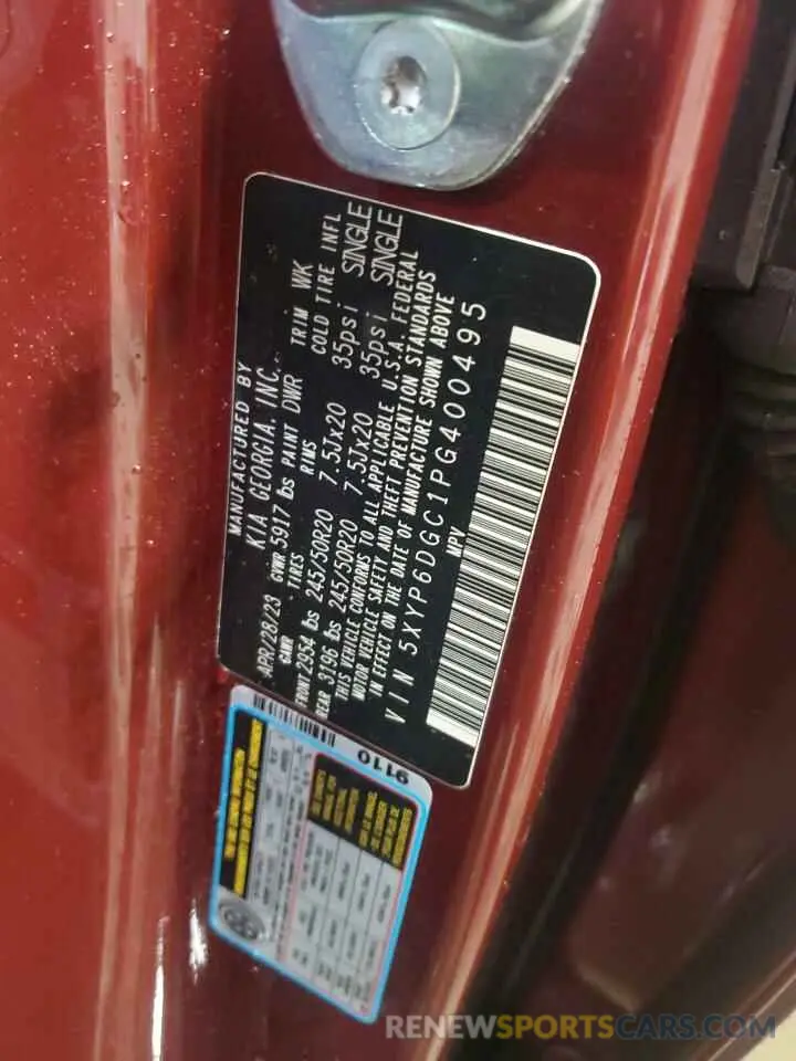 13 Photograph of a damaged car 5XYP6DGC1PG400495 KIA TELLURIDE 2023
