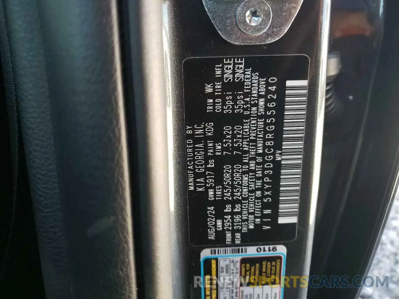 13 Фотография поврежденного автомобиля 5XYP3DGC8RG556240 KIA TELLURIDE 2024