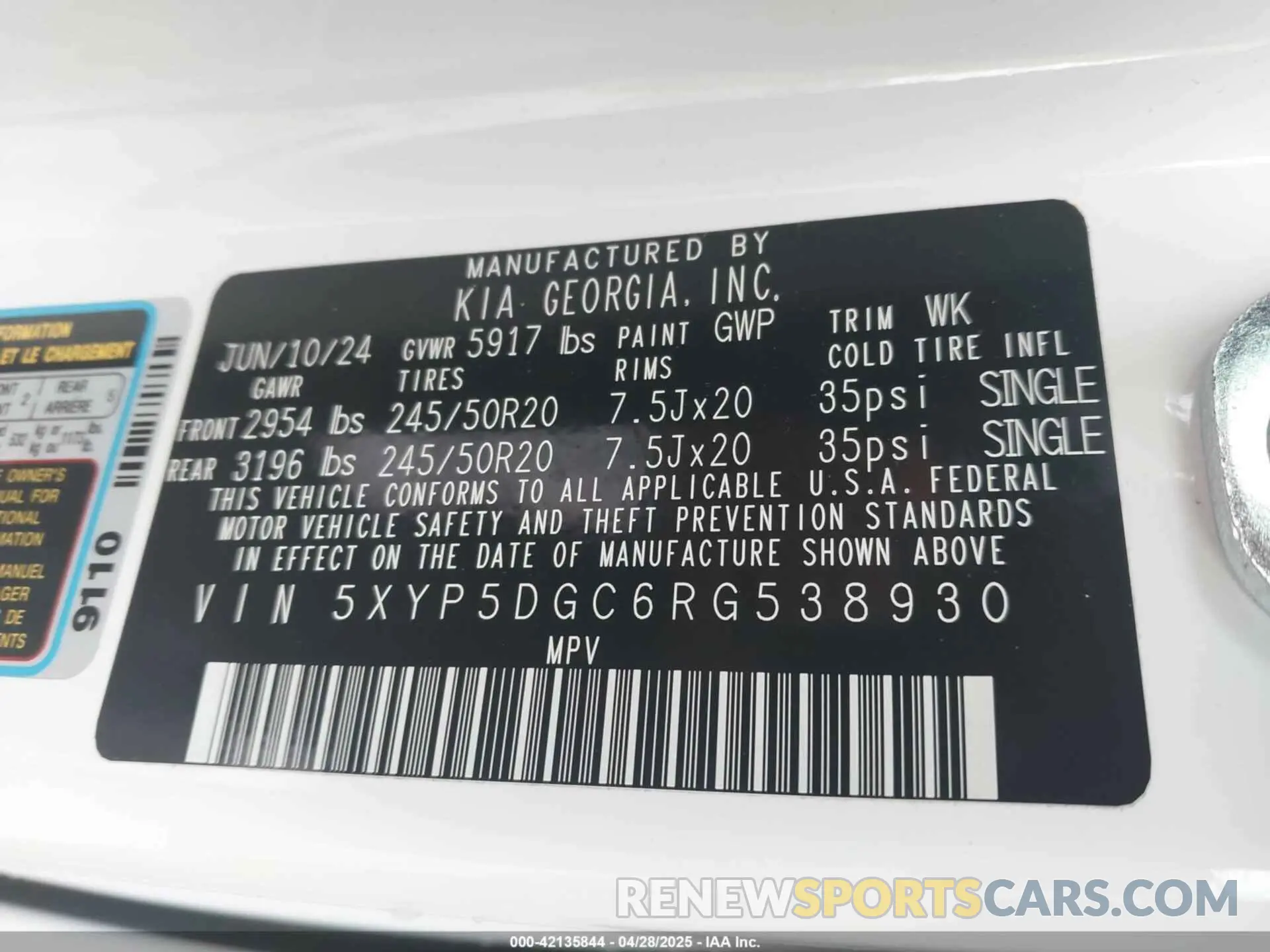 9 Photograph of a damaged car 5XYP5DGC6RG538930 KIA TELLURIDE 2024