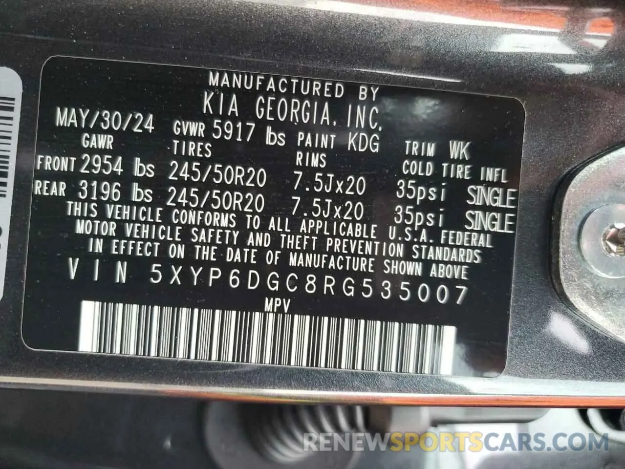 16 Фотография поврежденного автомобиля 5XYP6DGC8RG535007 KIA TELLURIDE 2024