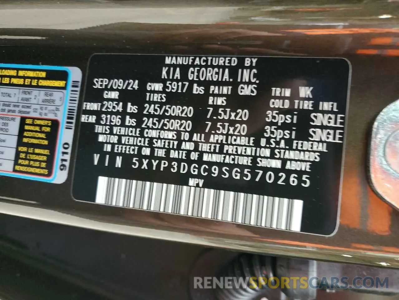 13 Фотография поврежденного автомобиля 5XYP3DGC9SG570265 KIA TELLURIDE 2025