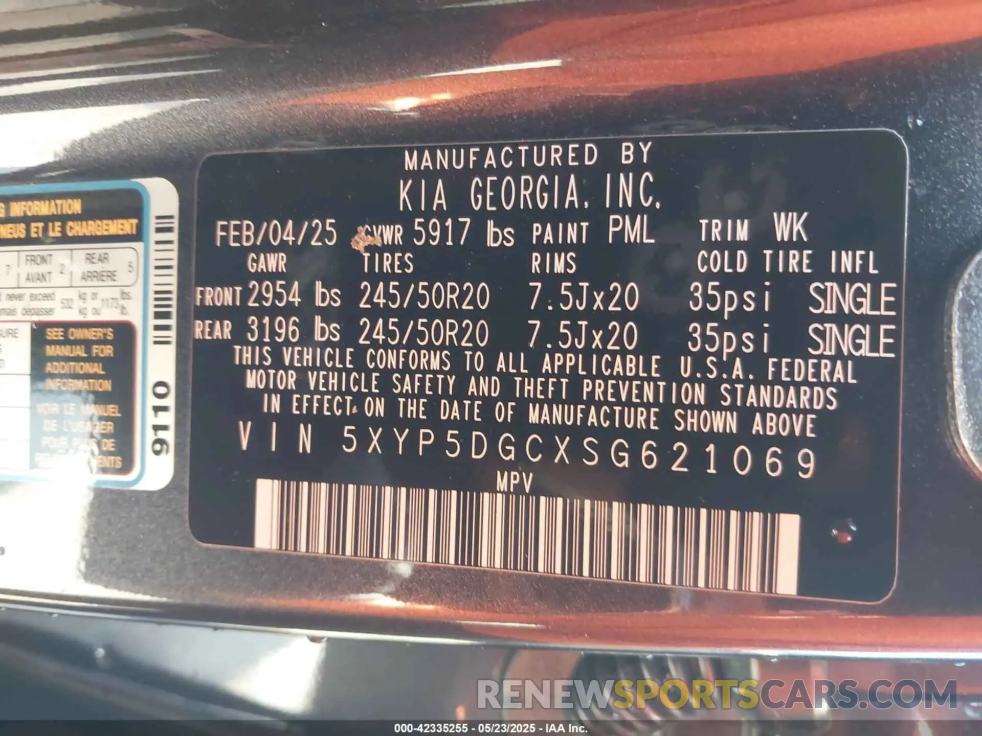 9 Photograph of a damaged car 5XYP5DGCXSG621069 KIA TELLURIDE 2025