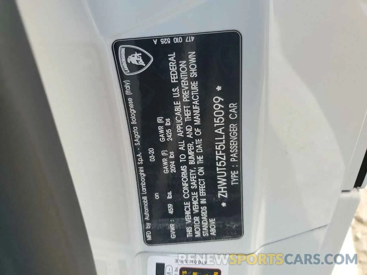 13 Фотография поврежденного автомобиля ZHWUT5ZF5LLA15099 LAMBORGHINI ALL MODELS 2020