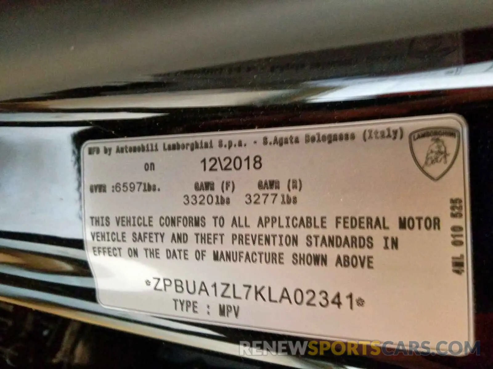10 Photograph of a damaged car ZPBUA1ZL7KLA02341 LAMBORGHINI URUS 2019