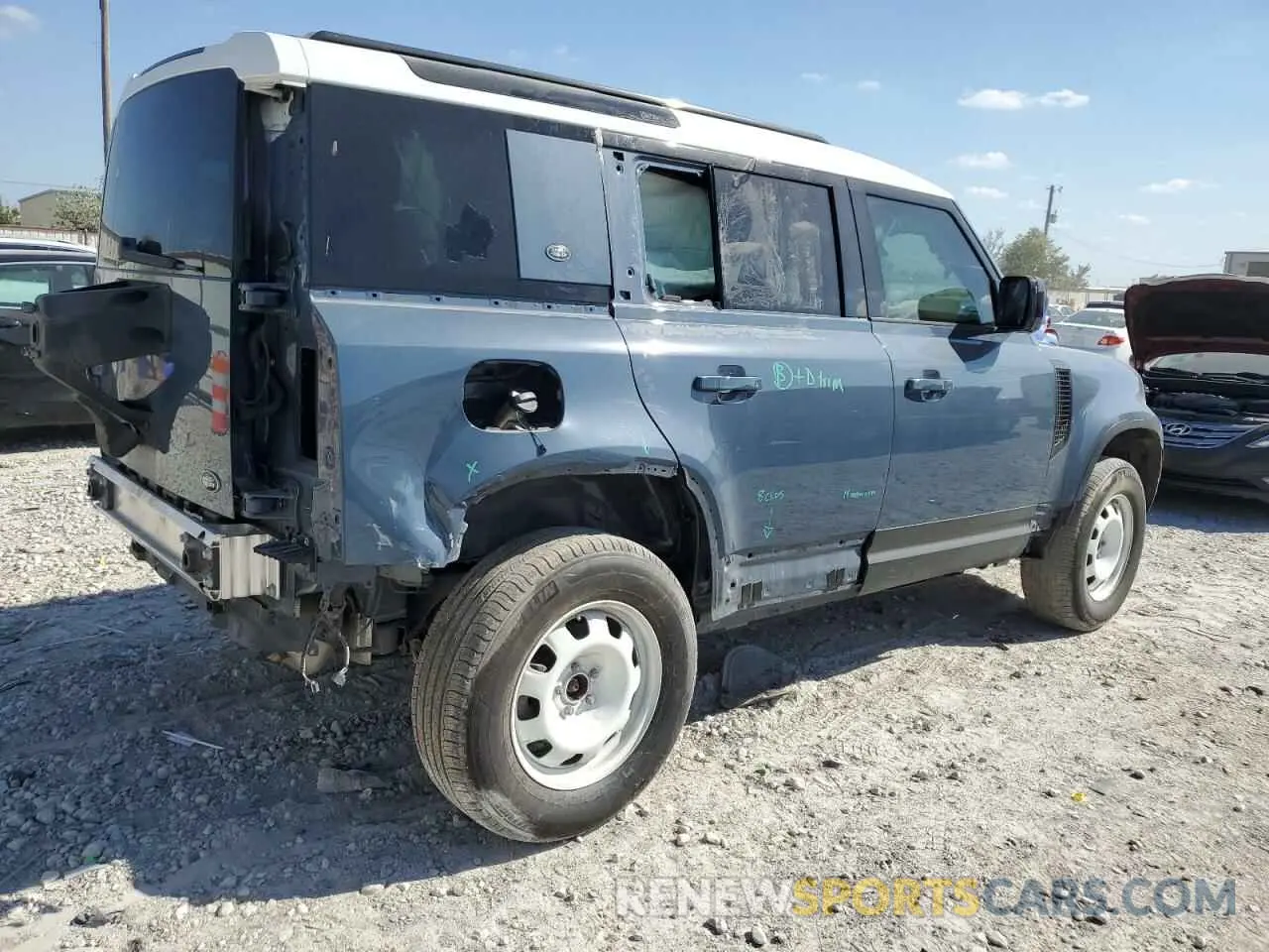3 Фотография поврежденного автомобиля SALEJ7RX4M2047532 LAND ROVER DEFENDER 2021