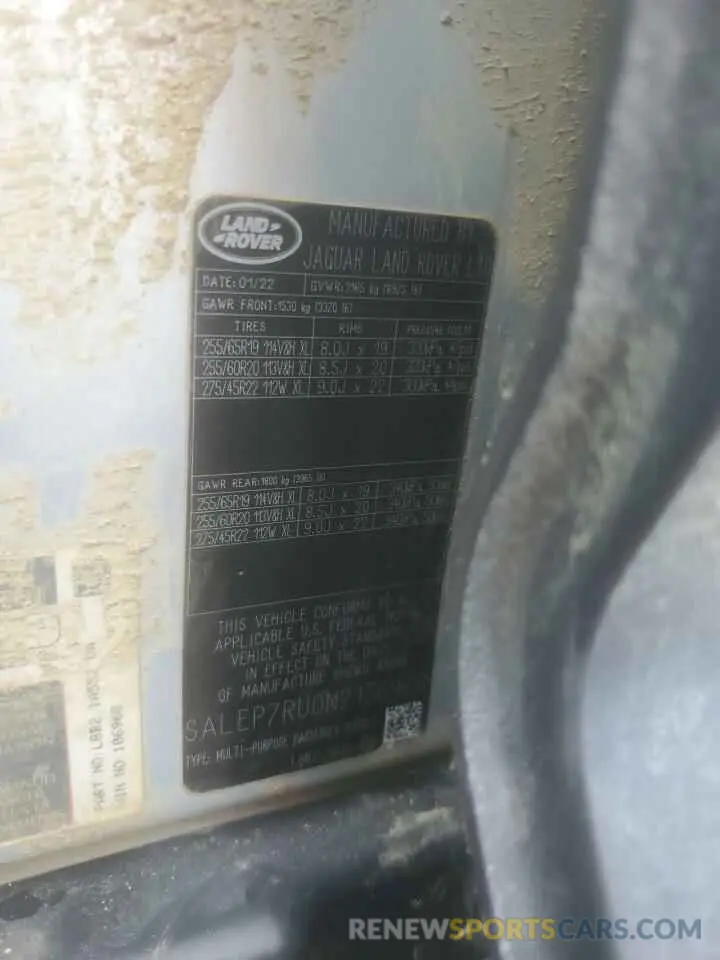 13 Photograph of a damaged car SALEP7RU0N2106968 LAND ROVER DEFENDER 2022