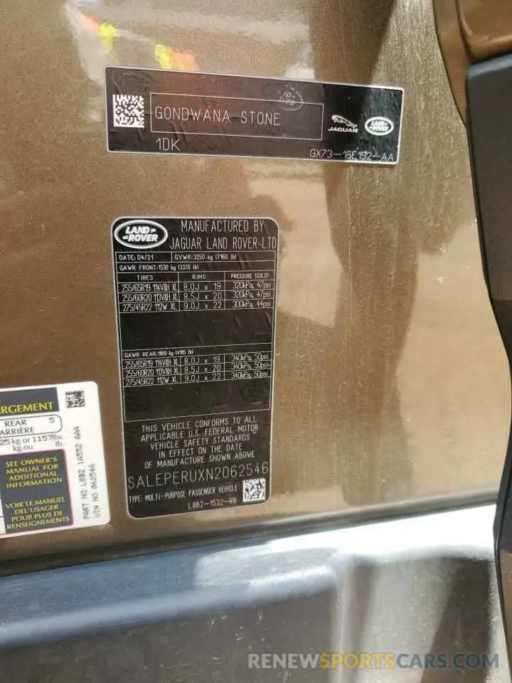 12 Photograph of a damaged car SALEPERUXN2062546 LAND ROVER DEFENDER 2022