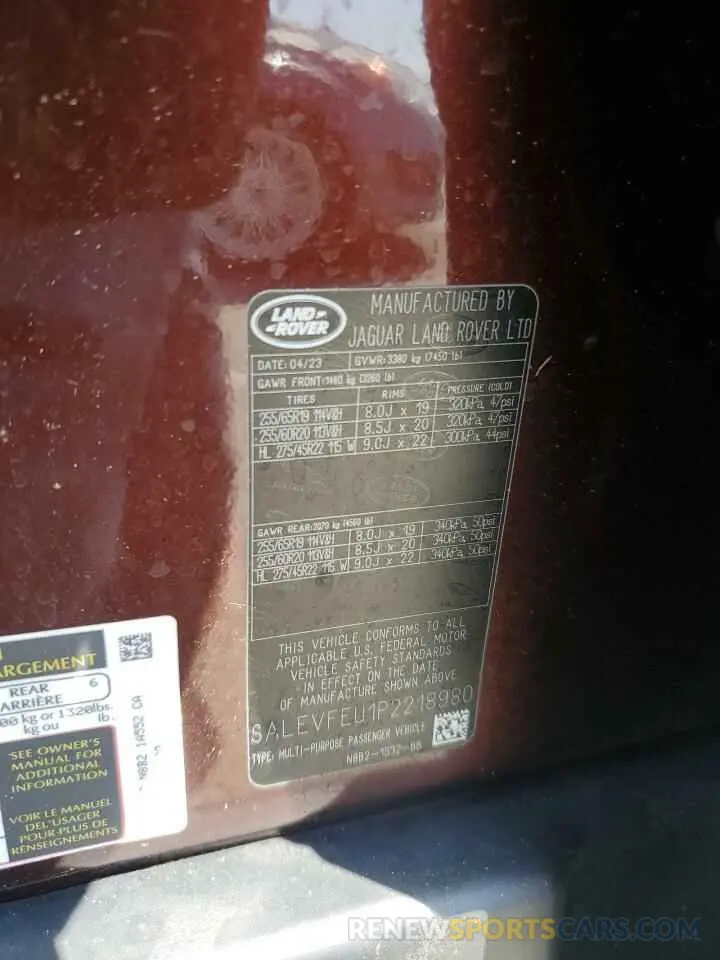 13 Photograph of a damaged car SALEVFEU1P2218980 LAND ROVER DEFENDER 2023
