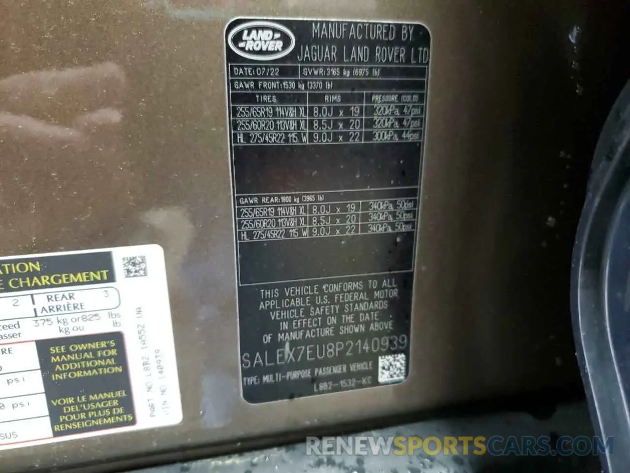 14 Фотография поврежденного автомобиля SALEX7EU8P2140939 LAND ROVER DEFENDER 2023