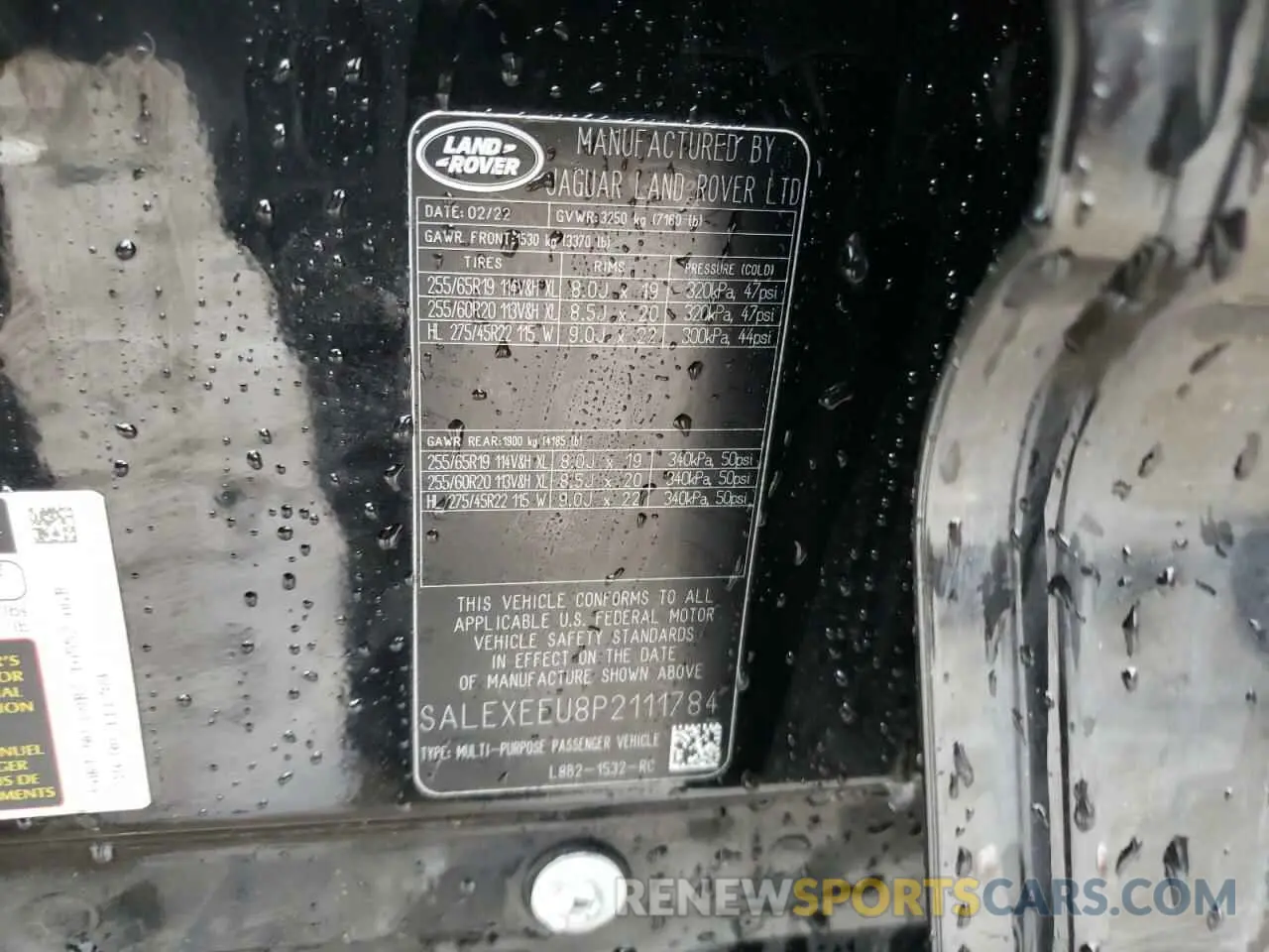 14 Фотография поврежденного автомобиля SALEXEEU8P2111784 LAND ROVER DEFENDER 2023