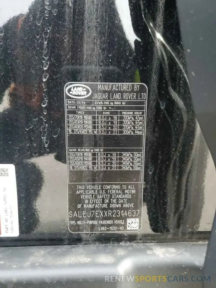 15 Photograph of a damaged car SALEJ7EXXR2314637 LAND ROVER DEFENDER 2024