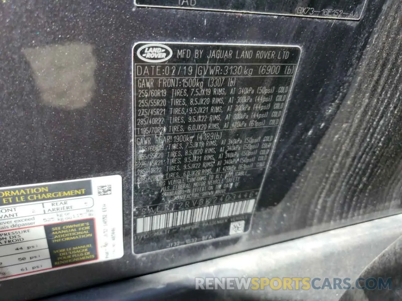 15 Photograph of a damaged car SALRT2RV3K2403446 LAND ROVER DISCOVERY 2019