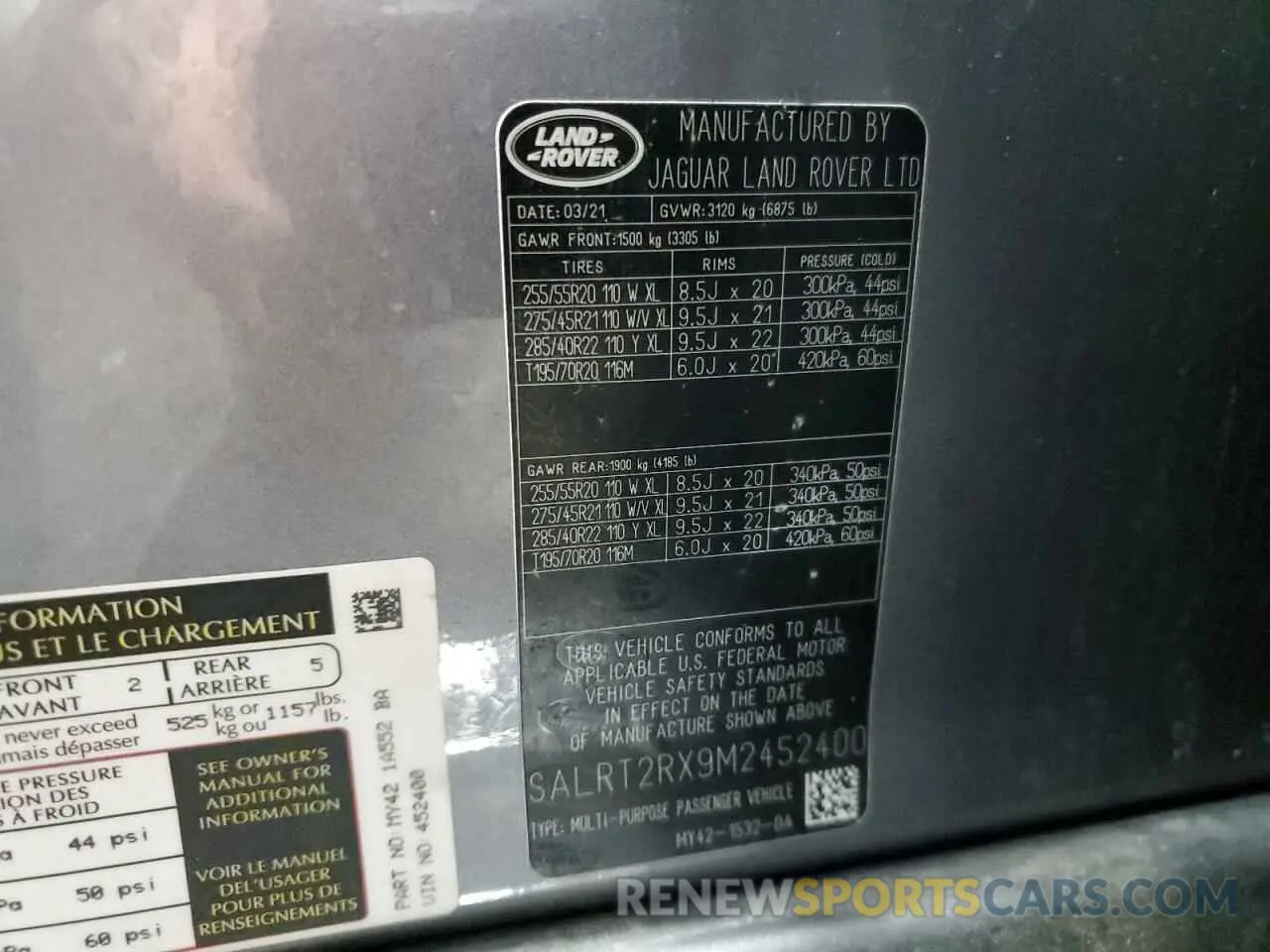 14 Photograph of a damaged car SALRT2RX9M2452400 LAND ROVER DISCOVERY 2021