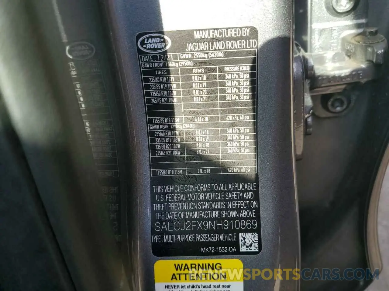 14 Photograph of a damaged car SALCJ2FX9NH910869 LAND ROVER DISCOVERY 2022