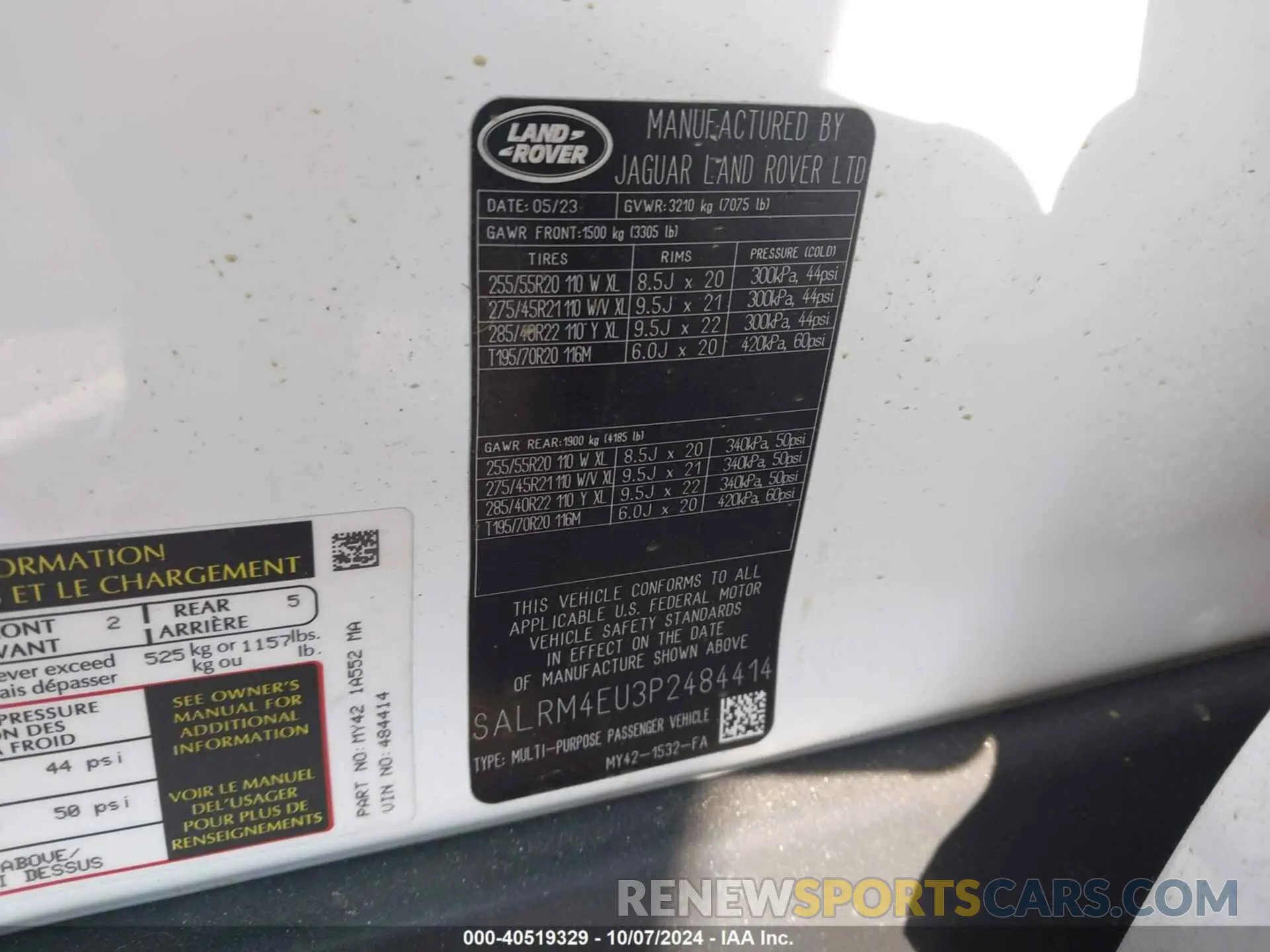 9 Фотография поврежденного автомобиля SALRM4EU3P2484414 LAND ROVER DISCOVERY 2023