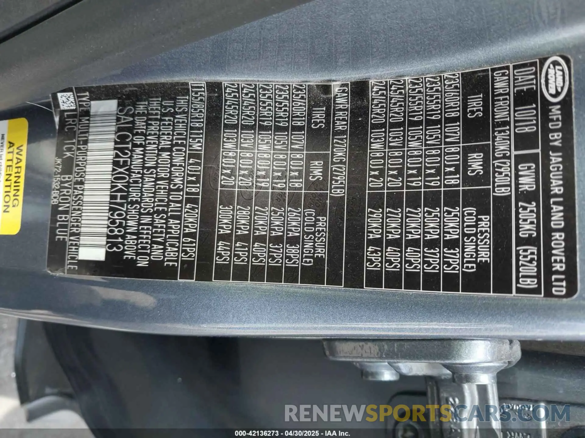 9 Фотография поврежденного автомобиля SALCT2FX0KH795813 LAND ROVER DISCOVERY SPORT 2019
