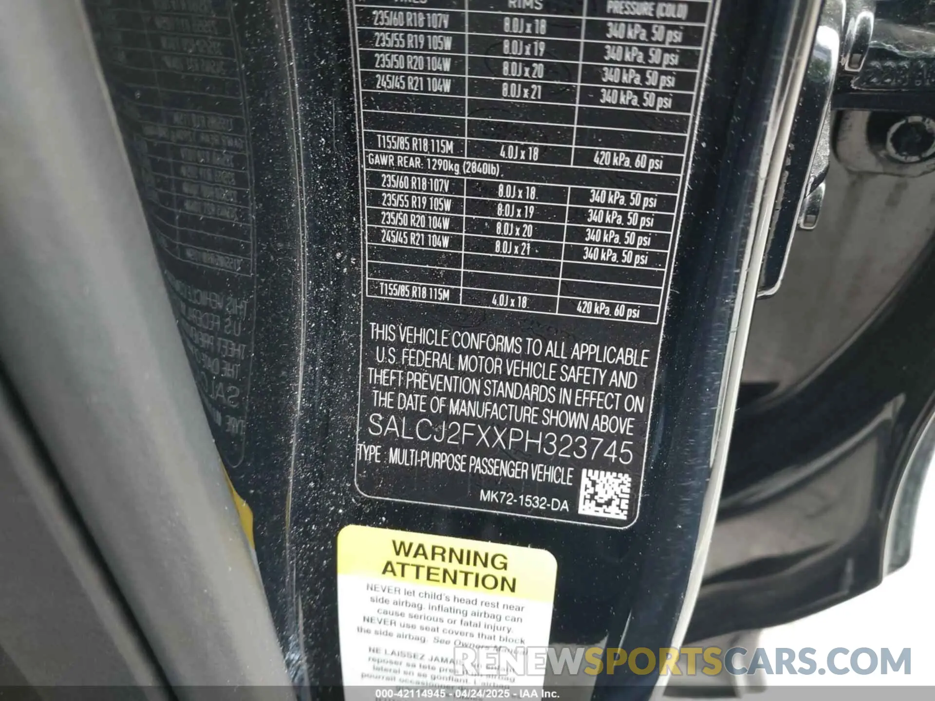 9 Фотография поврежденного автомобиля SALCJ2FXXPH323745 LAND ROVER DISCOVERY SPORT 2023