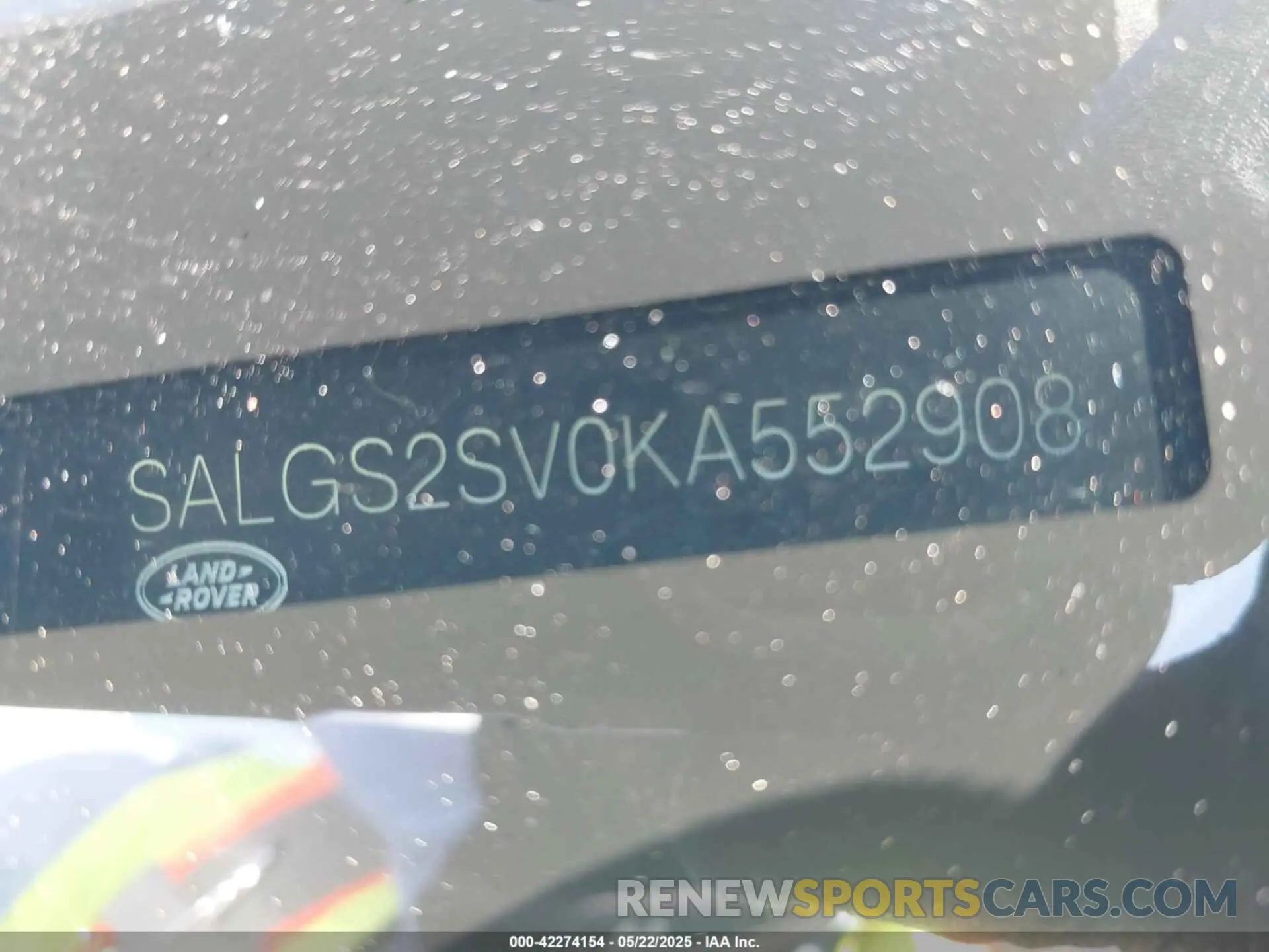 9 Photograph of a damaged car SALGS2SV0KA552908 LAND ROVER RANGE ROVER 2019
