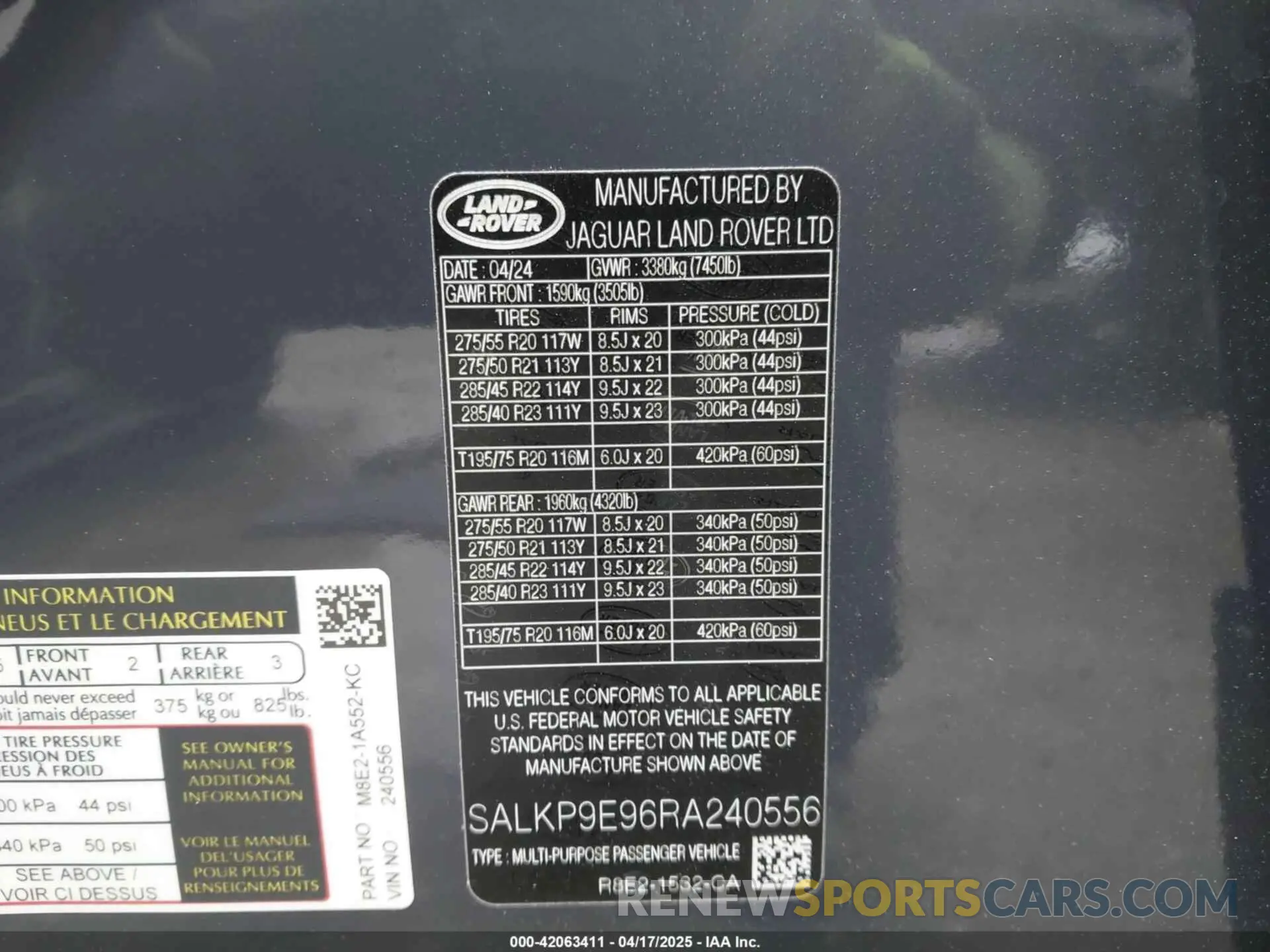 9 Фотография поврежденного автомобиля SALKP9E96RA240556 LAND ROVER RANGE ROVER 2024