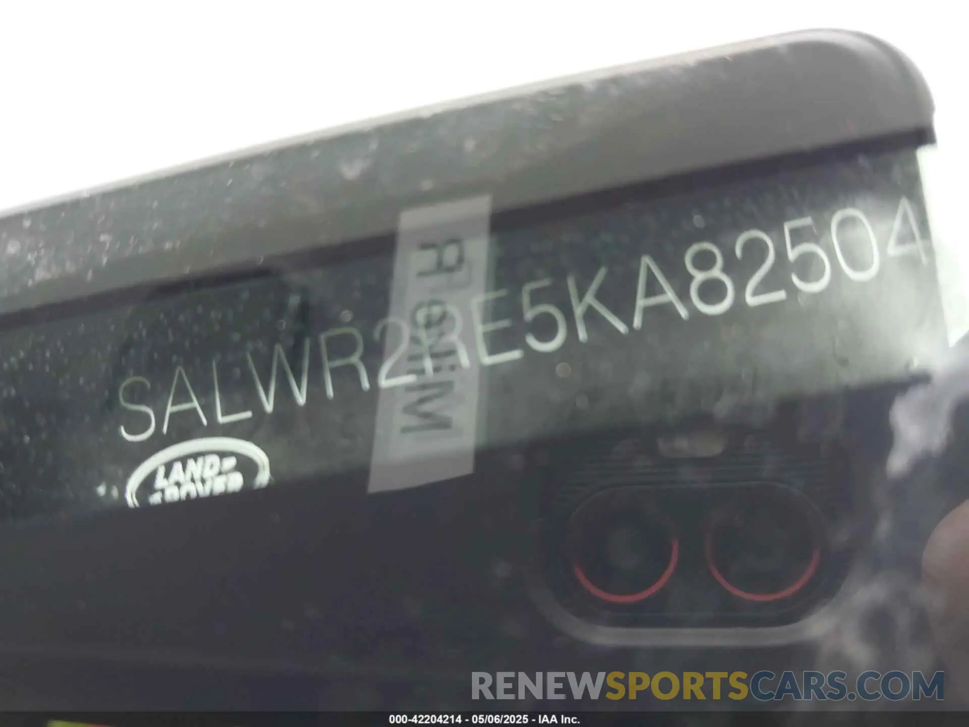 9 Фотография поврежденного автомобиля SALWR2RE5KA825046 LAND ROVER RANGE ROVER SPORT 2019
